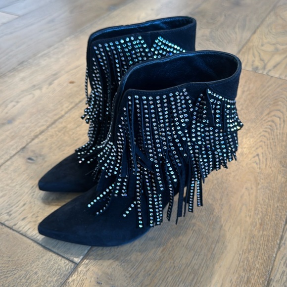 Sergio Rossi rhinestone fringe boots - Picture 2 of 6